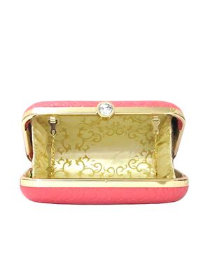 pink leatherette (pu) box clutch - 15836329 - Standard Image - 3
