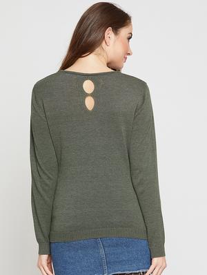 cutout back floral embroidered pullover - 15837478 - Standard Image - 3