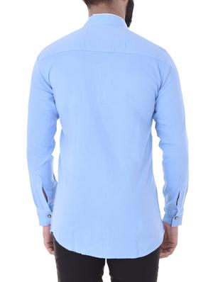 light blue cotton casual shirt - 15838449 - Standard Image - 3
