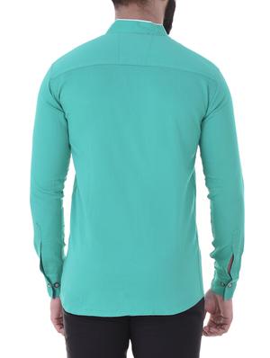 green cotton casual shirt - 15838450 - Standard Image - 3