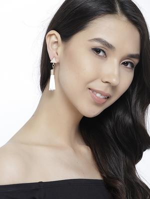 white gold plated drop earring - 15839106 - Standard Image - 3