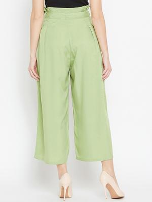 paper bag waist pleated palazzo - 15839386 - Standard Image - 3