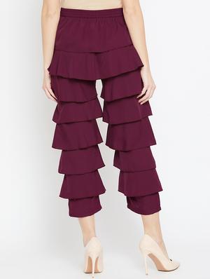 berry purple layered ruffle trouser - 15839390 - Standard Image - 3