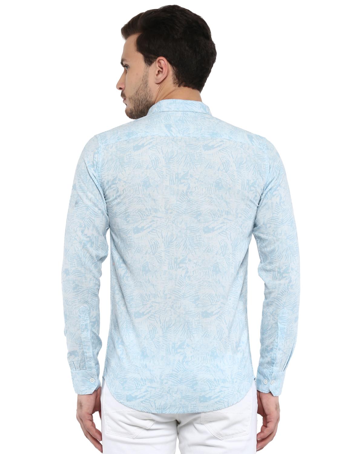 light blue printed casual shirt - 15839476 - Zoom Image - 3