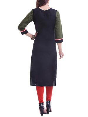 color block straight kurta with tassels - 15839788 - Standard Image - 3