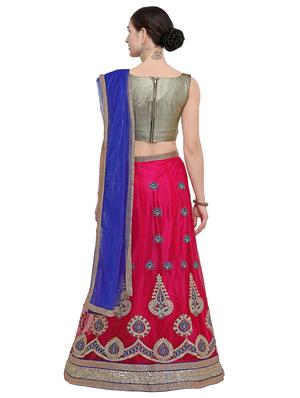 embroidered pink flared lehenga - 15839995 - Standard Image - 3