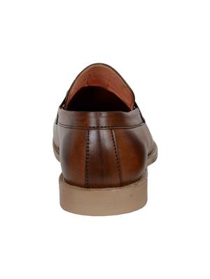 brown leatherette formal slip ons - 15840259 - Standard Image - 3