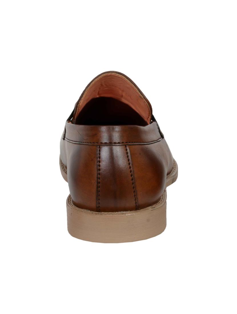 brown leatherette formal slip ons - 15840259 - Zoom Image - 3