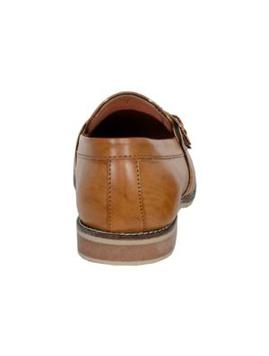 tan leatherette slip on monk straps - 15840262 - Standard Image - 3