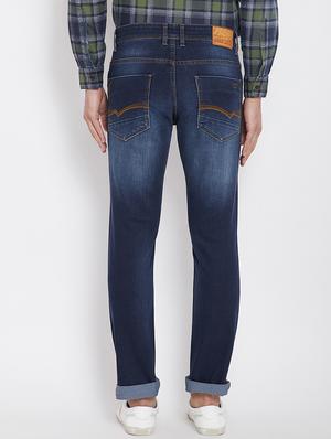 navy blue light washed ripped denim jeans - 15840830 - Standard Image - 3
