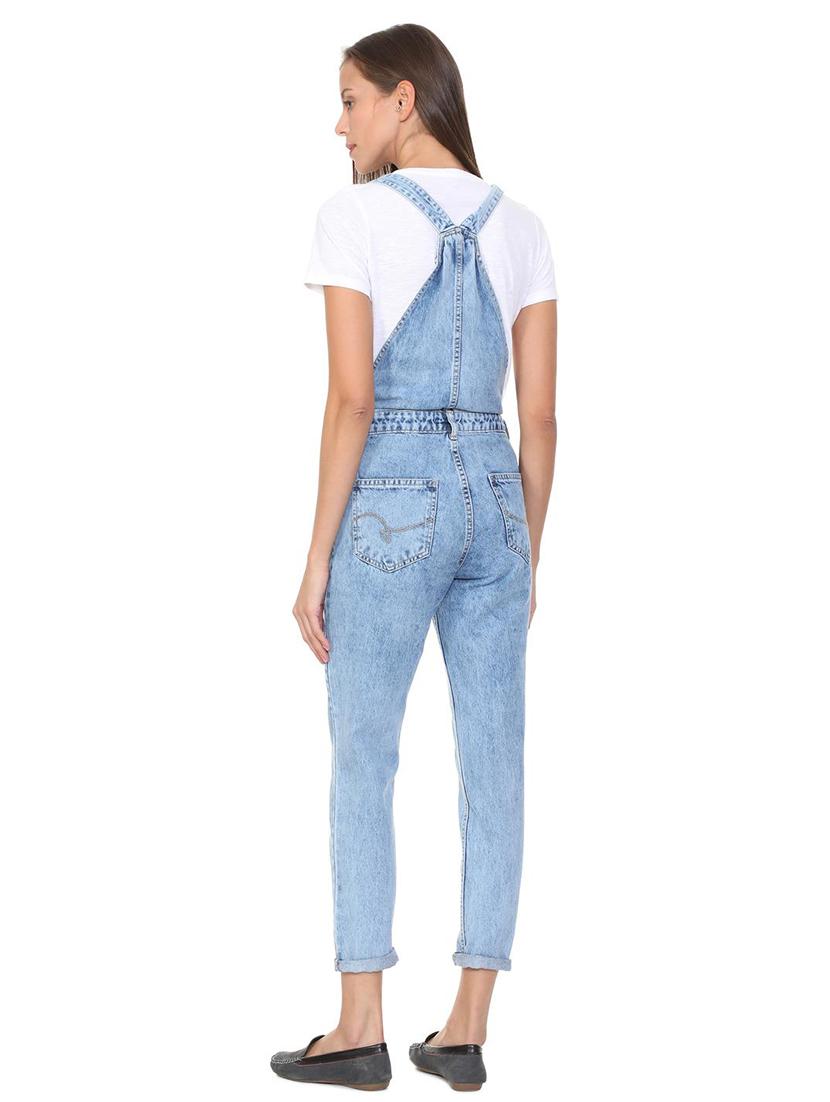 turn up hem button detail dungaree - 15840930 - Zoom Image - 3