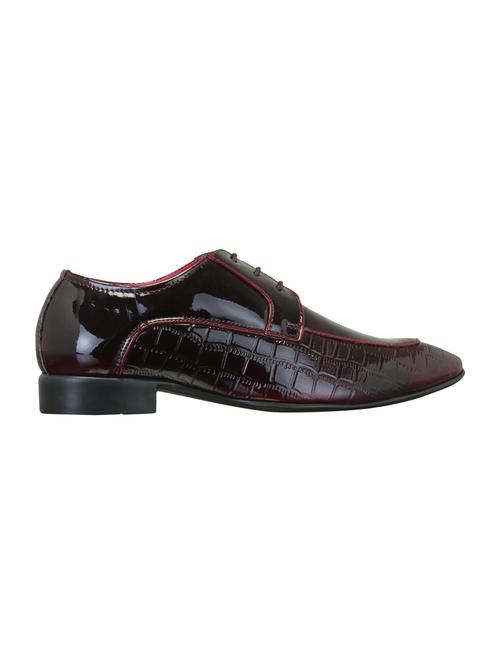 maroon synthetic & mesh laceup oxfords - 15842405 - Standard Image - 1