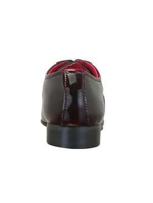 maroon synthetic & mesh laceup oxfords - 15842405 - Standard Image - 3