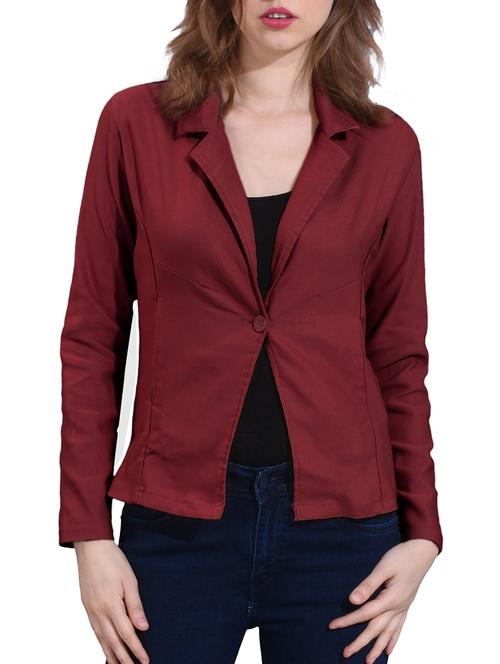 lapel collar solid blazer - 15842533 - Standard Image - 1