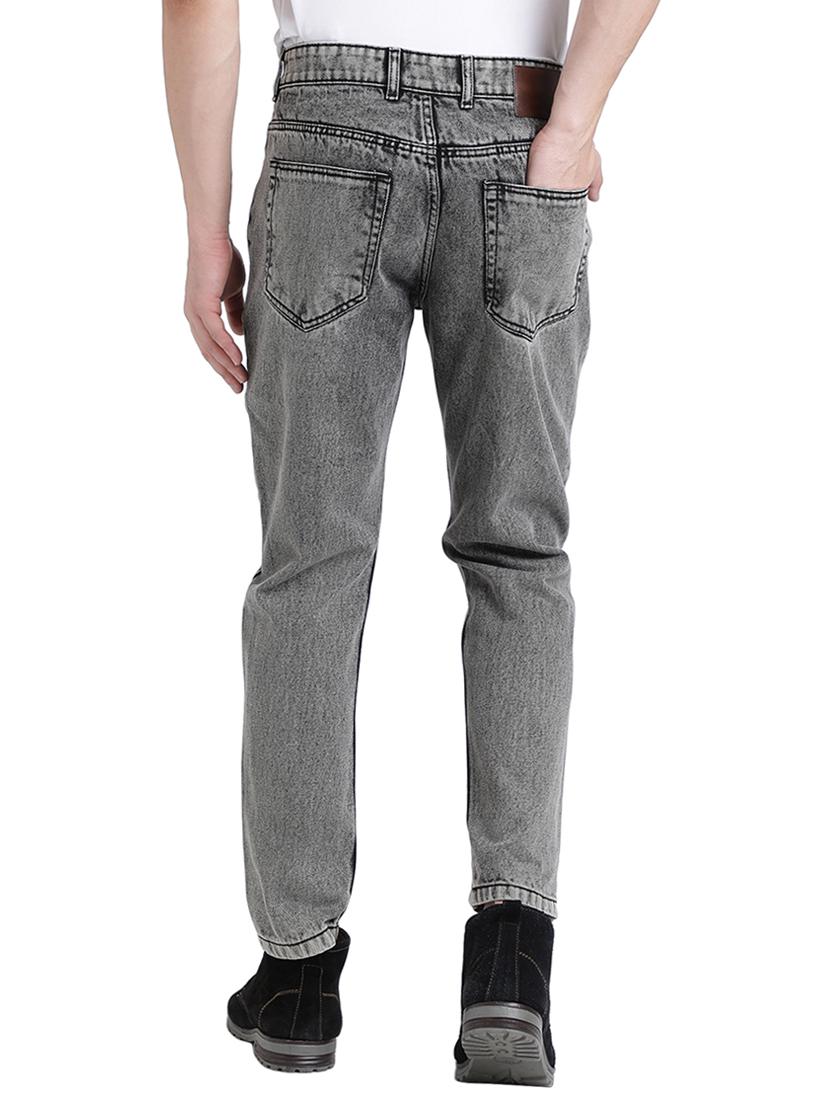 grey cotton plain jeans - 15843119 - Zoom Image - 3