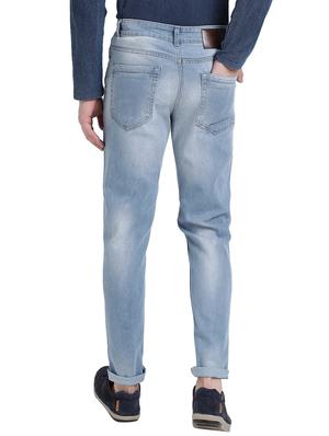 blue cotton blend washed jeans - 15843157 - Standard Image - 3