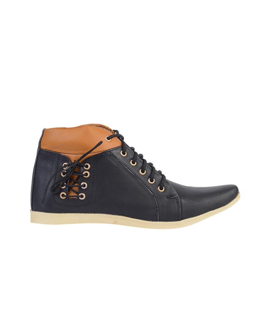 black leatherette low ankle boots - 15843940 - Zoom Image - 3