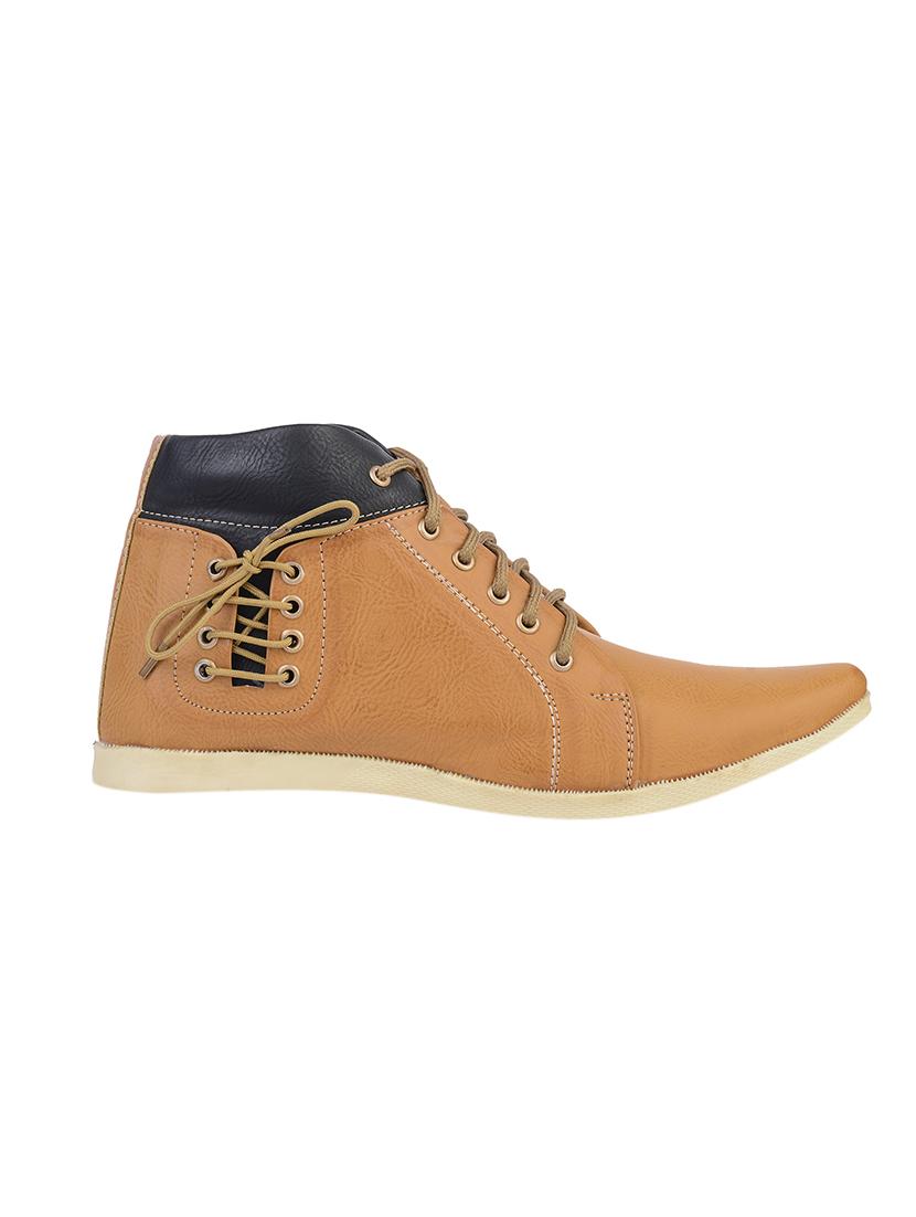 beige leatherette low ankle boots - 15843941 - Zoom Image - 3