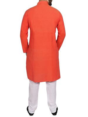 orange cotton kurta pyjama set - 15845691 - Standard Image - 3