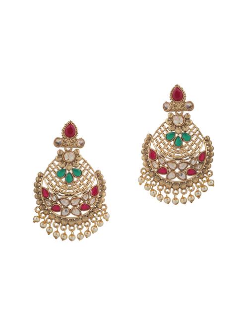 pink brass drop earring - 15846738 - Standard Image - 1