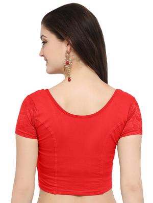 Net sleeved solid blouse - 15846885 - Standard Image - 3
