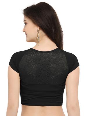 net sleeved solid blouse - 15846894 - Standard Image - 3
