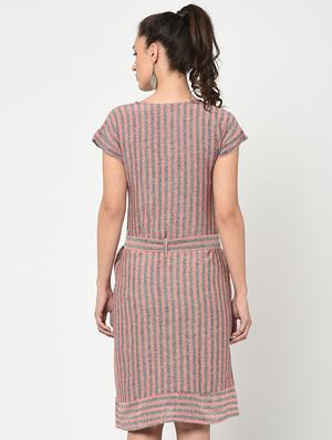 button up striped a-line dress - 15846929 - Standard Image - 3