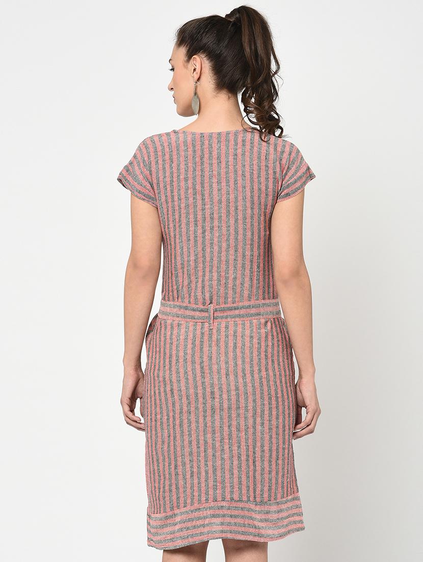 button up striped a-line dress - 15846929 - Zoom Image - 3