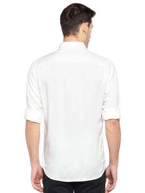 white solid casual shirt - 15847376 - Standard Image - 3