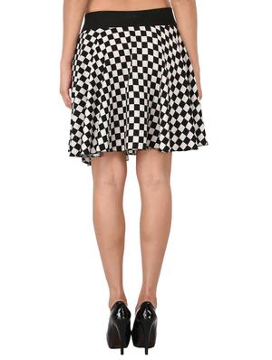 lace up detail checkered flared skirt - 15847987 - Standard Image - 3