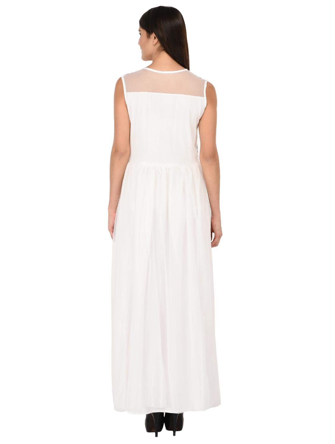 sheer yoke floral maxi dress - 15847997 - Zoom Image - 3