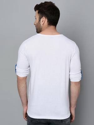 solid white henley neck t-shirt - 15848266 - Standard Image - 3