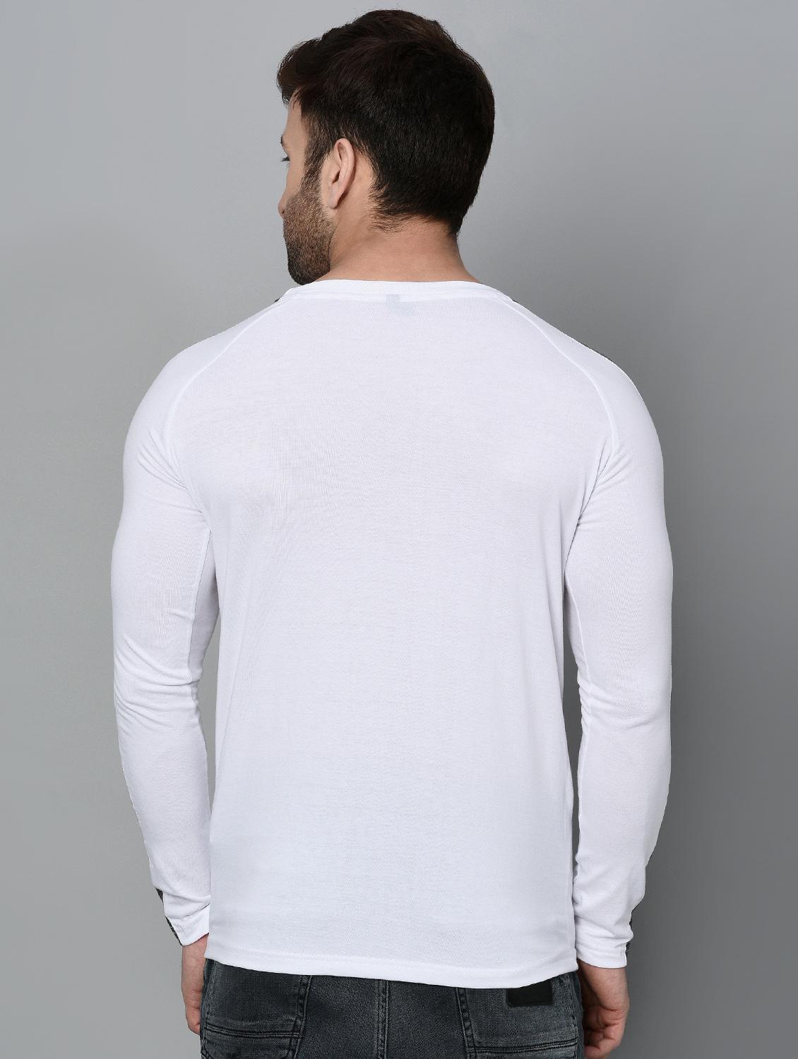 white color block long sleeves t-shirt - 15848277 - Zoom Image - 3