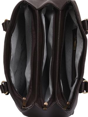 brown leatherette (pu) regular handbag - 15848960 - Standard Image - 3