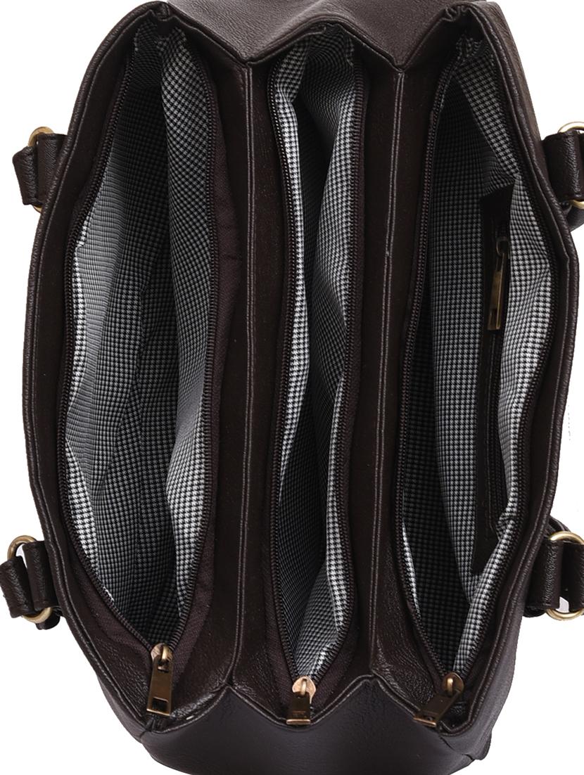 brown leatherette (pu) regular handbag - 15848960 - Zoom Image - 3
