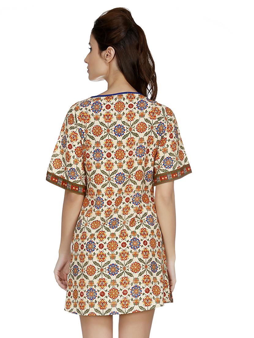 gathered detail embellished a-line dress - 15850139 - Zoom Image - 3