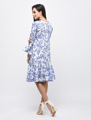 gather detail floral a-line dress - 15850603 - Standard Image - 3