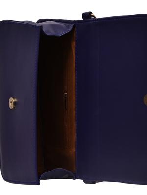 blue leatherette (pu) structured sling bag - 15851029 - Standard Image - 3