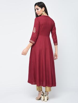 block printed Anarkali kurta - 15851030 - Standard Image - 3