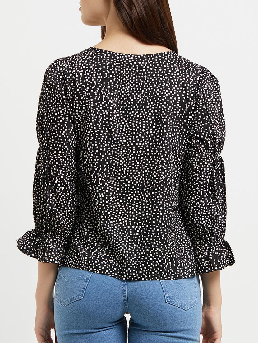 polka dots crew neck top - 15851683 - Zoom Image - 3