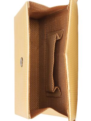 gold leatherette (pu) regular clutch - 15851841 - Standard Image - 3