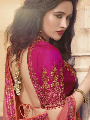floral embroidered flared lehenga - 15852221 - Standard Image - 3