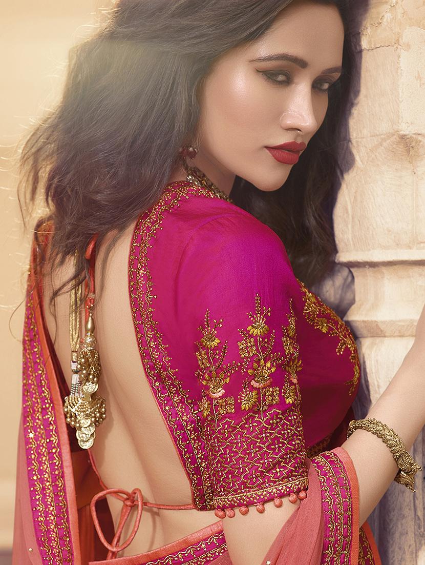 floral embroidered flared lehenga - 15852221 - Zoom Image - 3