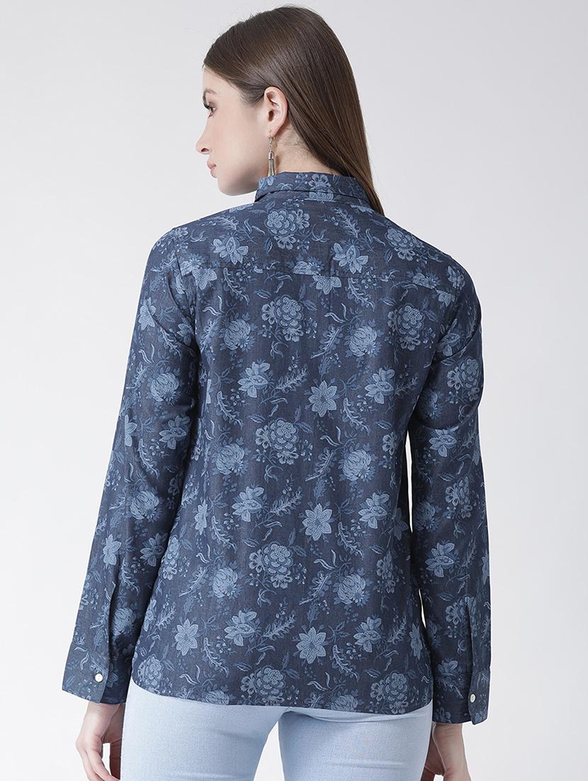 frill detail floral denim shirt - 15852323 - Zoom Image - 3