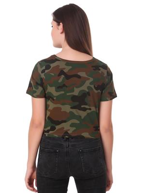 camouflage print crop tee - 15852586 - Standard Image - 3