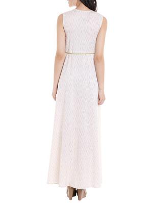 tie up waist pleated maxi dress - 15853403 - Standard Image - 3