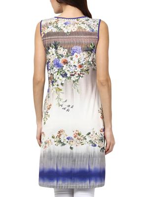 beige viscose straight kurti - 15853416 - Standard Image - 3