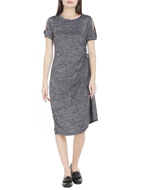 slit sleeved ruched detail dress - 15853450 - Standard Image - 1