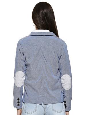 elbow patch back slit blazer - 15854322 - Standard Image - 3