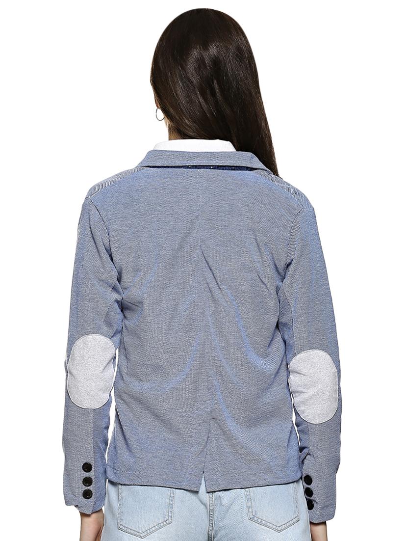 elbow patch back slit blazer - 15854322 - Zoom Image - 3